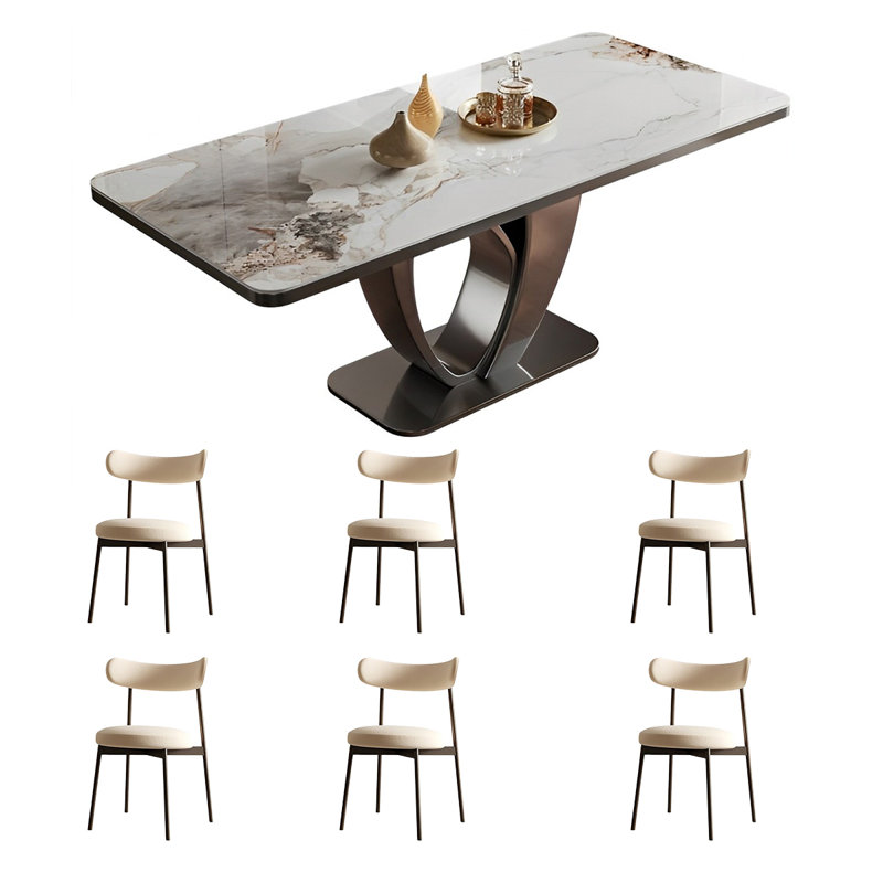 Ensemble de table et de chaises rectangulaires Home Rock, H 29,52 po x L 55,11 po x l 31,49 po