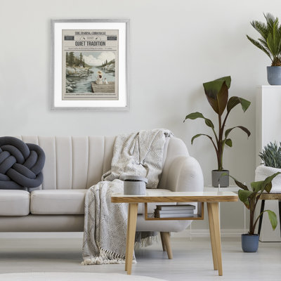 «Fishing Chronicle», reproduction sous verre encadrée par le magazine A Barefoot Stylist