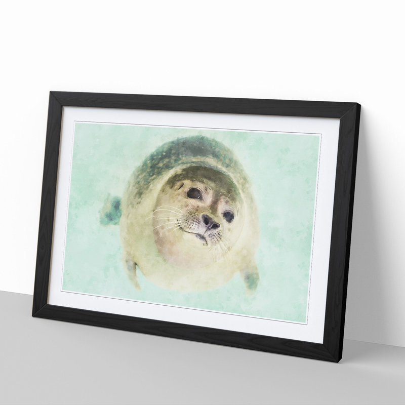 Seal - Picture Frame Graphic Art, 27cm H x 36cm W x 2cm D, Black Framed