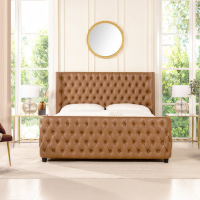 Currier Upholstered Wingback Bed