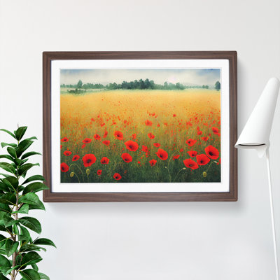 Poppy Field Watercolour - Single Picture Frame Print