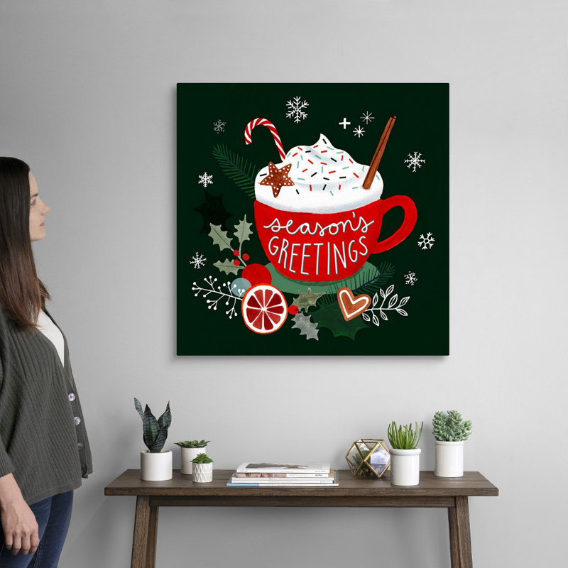 «Christmas Comforts I» par Victoria Borges - reproduction d'art textuel sur toile, H 30 po x l 30 po x P 1,25 po