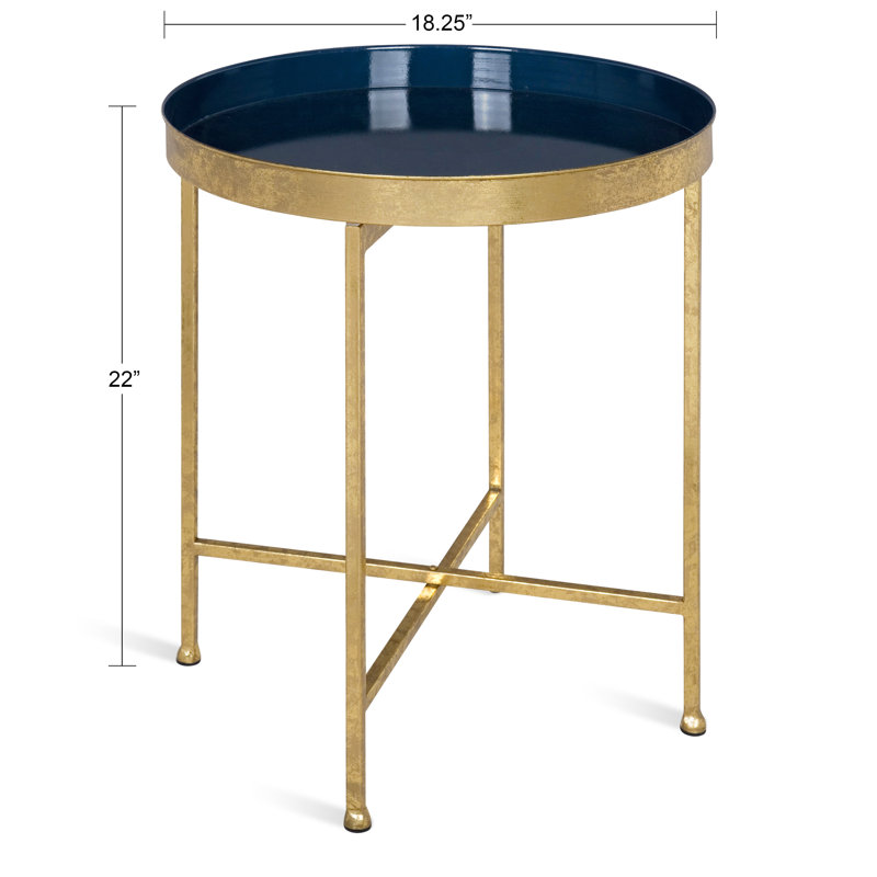 Table de bout Ekta, Marine, H 22 po x l 18,25 po, Gold