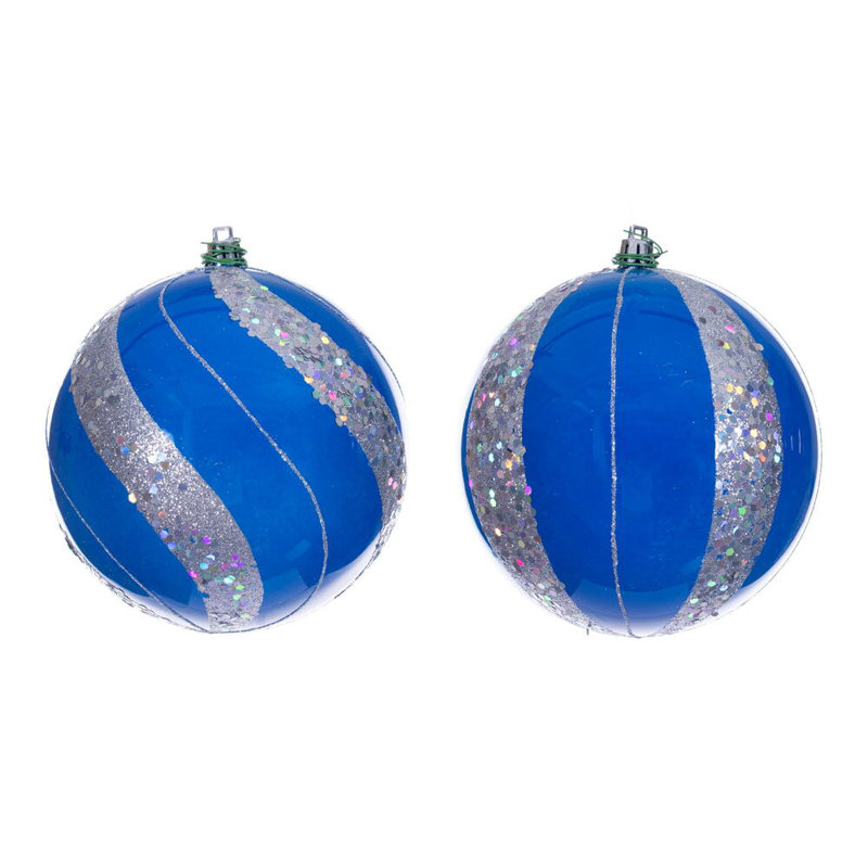 Vickerman Pearl Sequin Ball Ornament Assortment., Baby Blue Pearl, 4.75" H x 4.75" W x 4.75" D