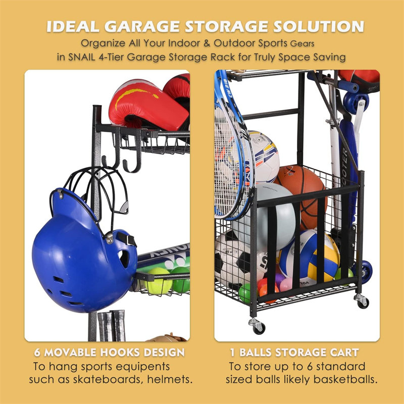 Organisateur de rangement pour équipement de sport Snail Garage