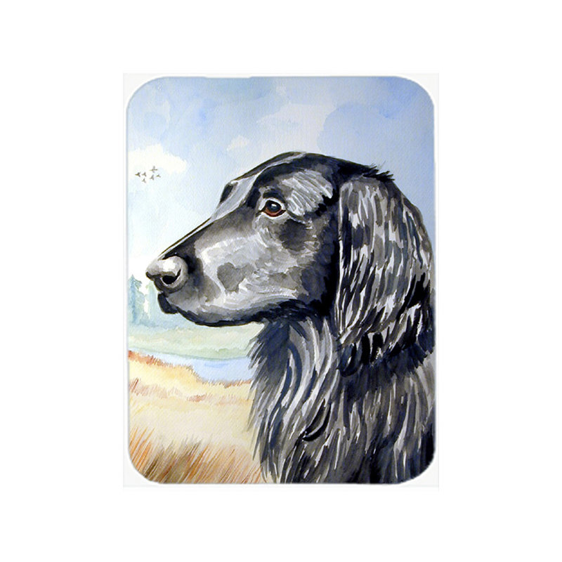 Planche à découper en verre trésors caroline Flat Coated Retriever