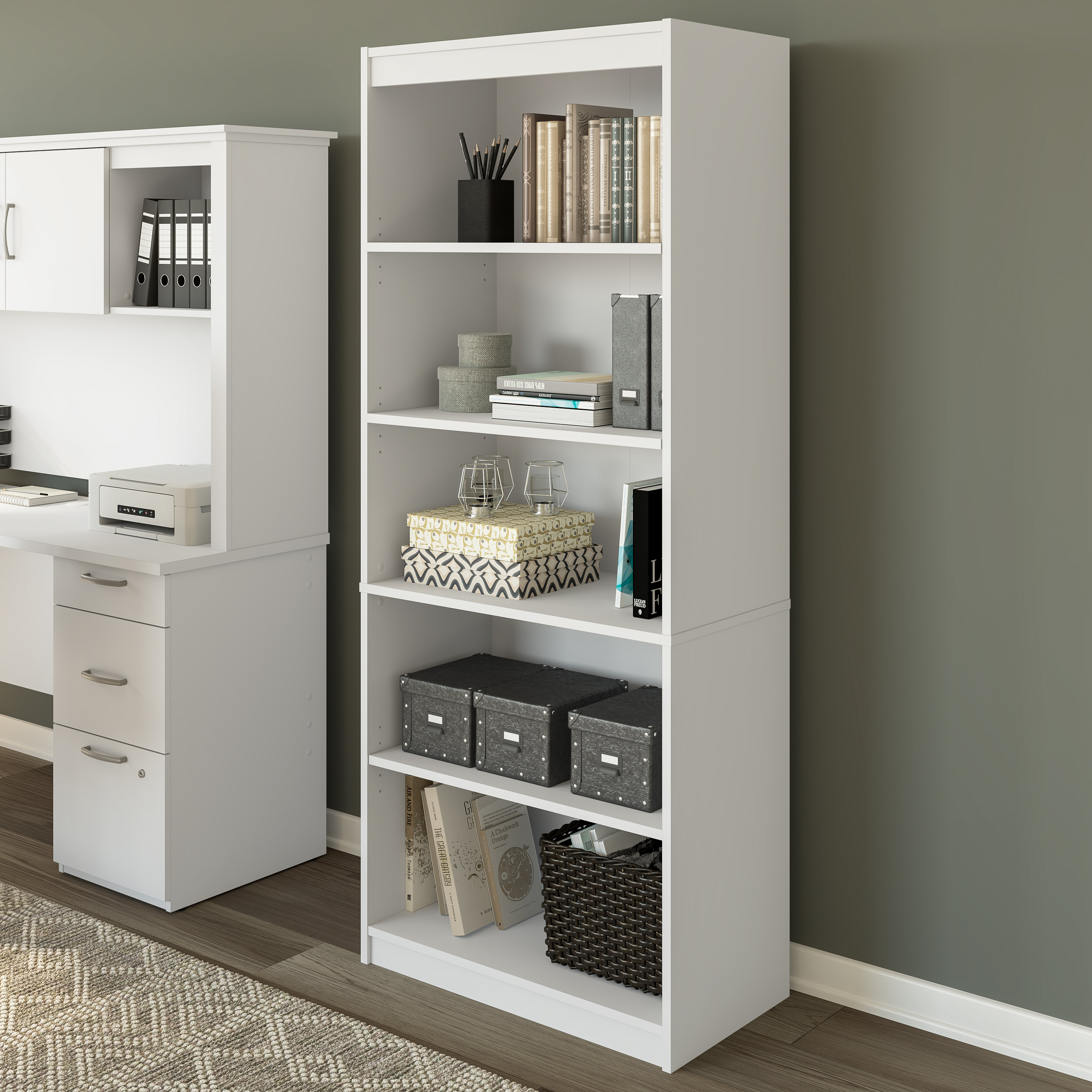 Wade Logan® Barra 5 Shelf Bookcase | Wayfair