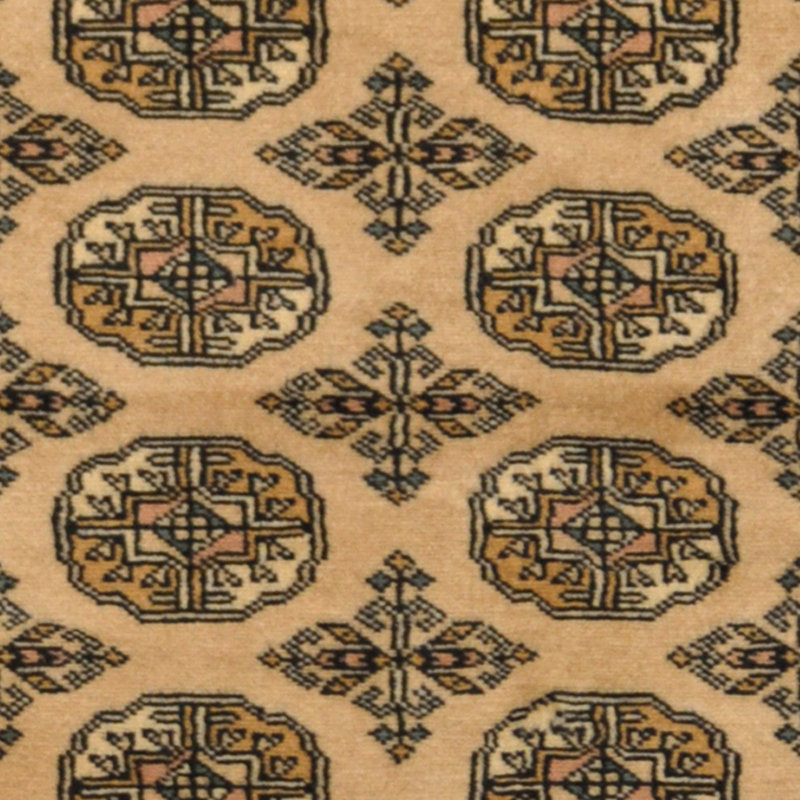 Tapis zone en laine beige/doré 2 pi 6 pi 4 pi one-of-kind à la main noué la bokhara Alton