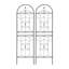 Paquet de 2 treillis de jardin en métal antirouille pour plantes grimpantes support de fleurs extérieur noir-706458382