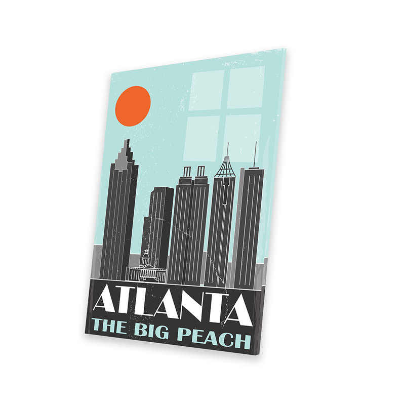 Impression d'Atlanta sur verre acrylique, H 24 po x l 16 po x P 0,25 po