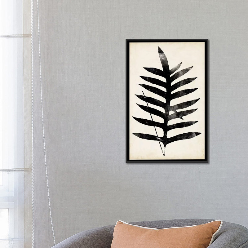 « palm silhouette iii », reproduction sur toile, H 26 po x l 18 po x P 1,5 po, Toile tendue, Pas de tapis