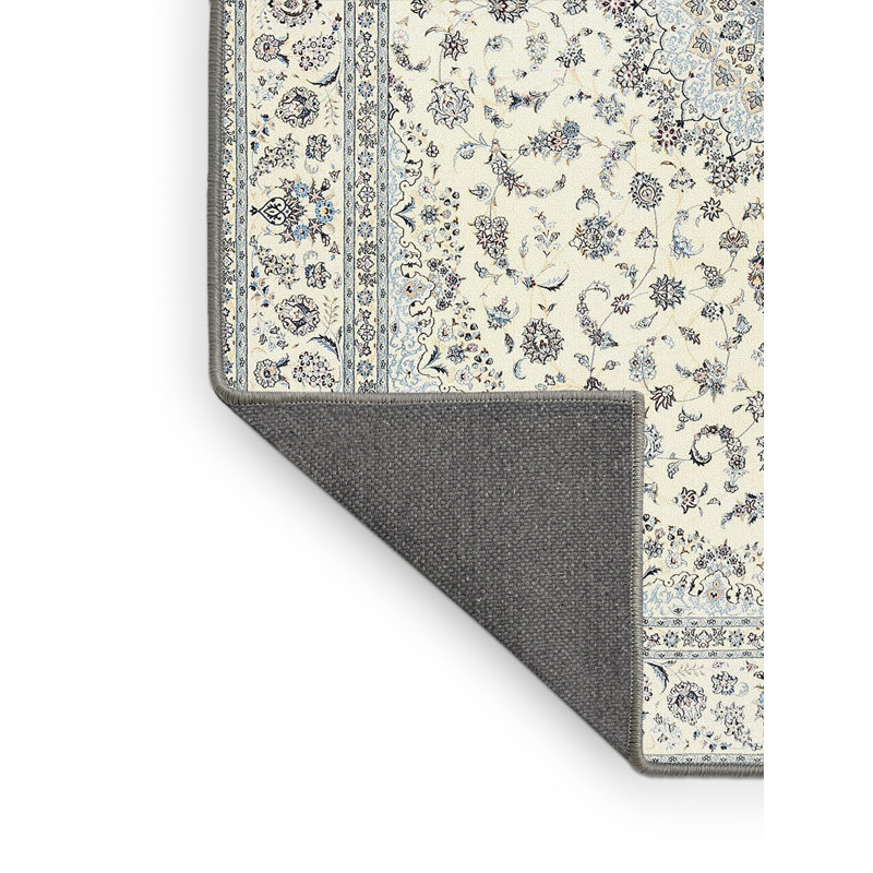 Tapis gris/crème traditionnel Aveiro, Rectangle 4 pi x 6 pi