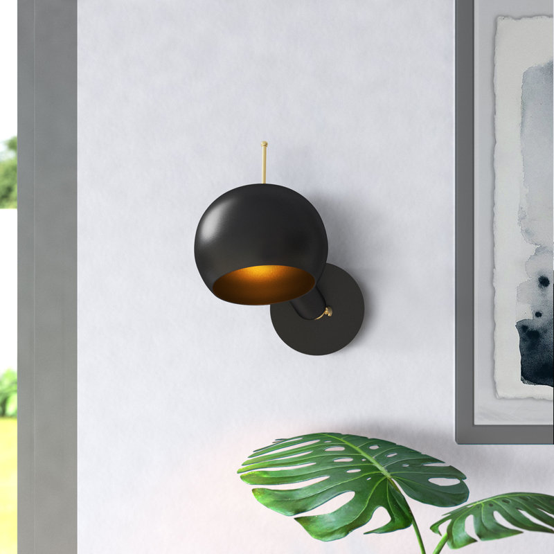 Modern Industrial Wall Lamp, Black & Copper, 5.9 x 9.1 x 9.8 inches | Durable Iron Body, E27 Socket (Max 40W), IP20 Rated | Perfect for Scandinavian and Novelty Decor, Stylish Lighting for Home and Office Spaces