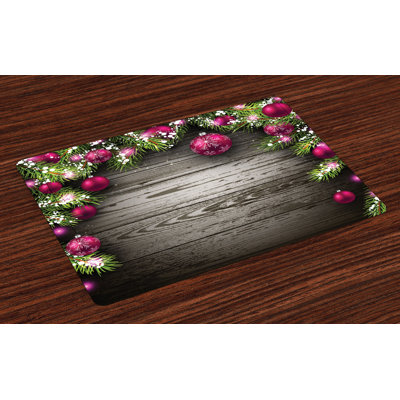 Ashrfi Christmas Balls Branch Placemat