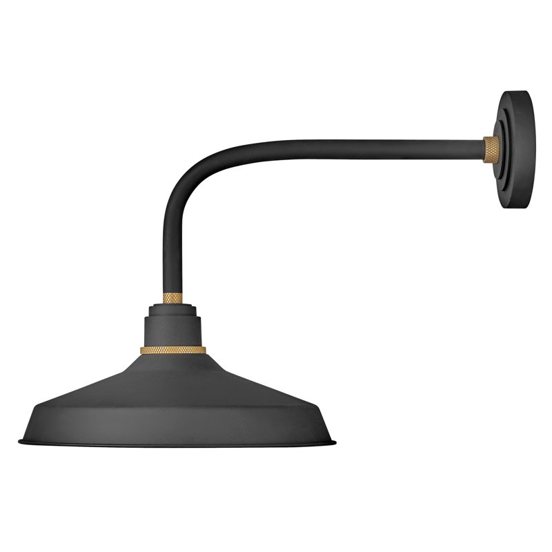 Foundry Wall Mount Outdoor Barn Light, Textured Black, 18" H x 16" W x 25.75" D