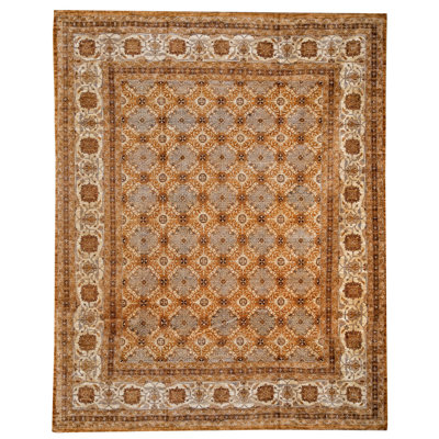 Tapis unique Oushak rétro tissé à la main Anatolian 11 pi 8 po x 14 pi 8 po One-of-a-Kind