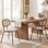 Chaise d'appoint moderne en lin avec dossier en rotin Sirine