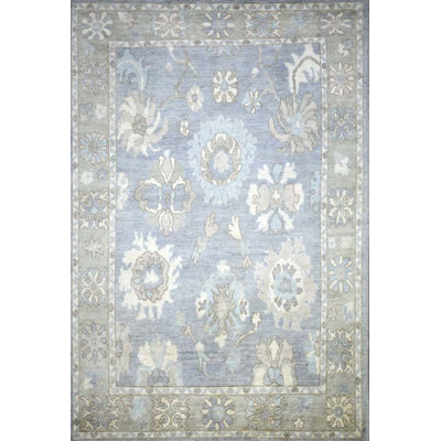 Oushak Collection, Transitional One-of-a-Kind Rectangle 5'10" x 8'8" Hand Knotted Area Rug