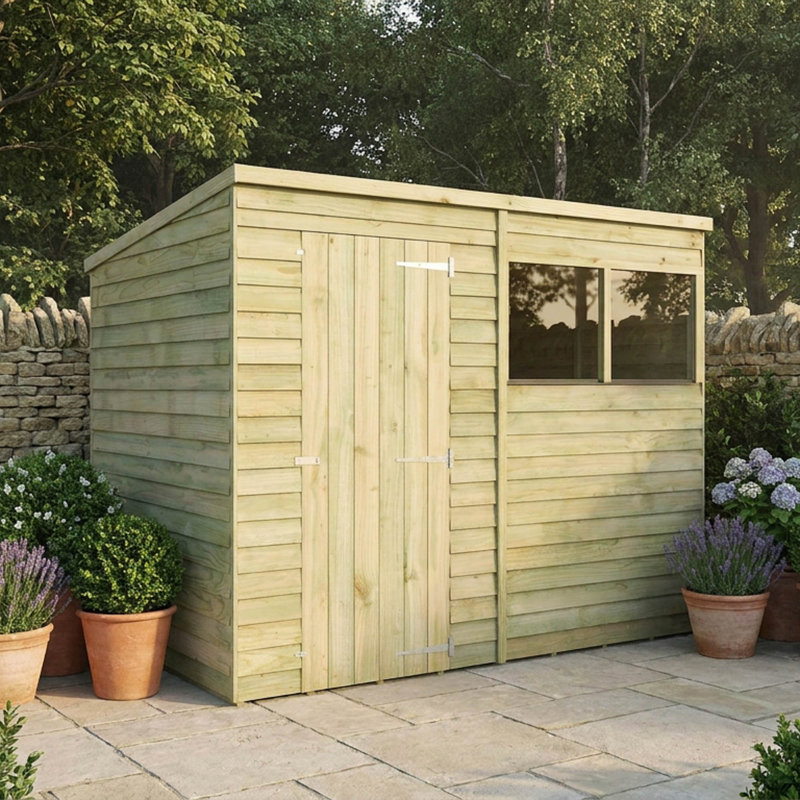 Mercia 8 x 6ft Overlap Pent Shed, Yes