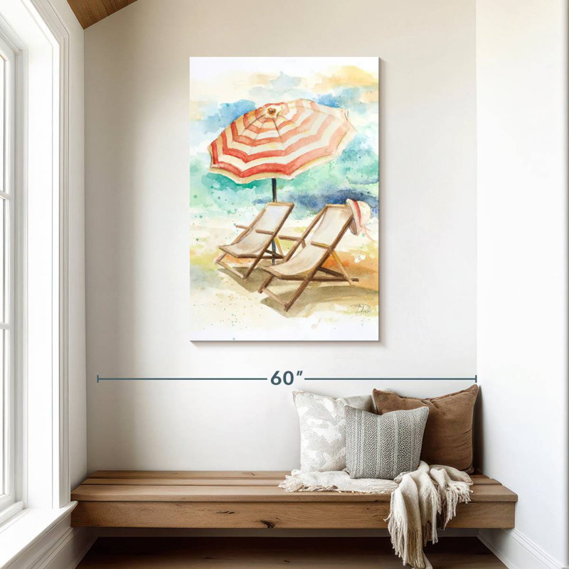 Parasol Kerner sur la plage I, H 45 po x l 30 po