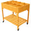 Mobile Raised Wood Planter With Utility Shelf: For Herbs, Veggies, Flowers, Lockable Wheels And Drainage Elevated For A Beautiful Productive Garden: Wheels, Storage Shelf Good Function