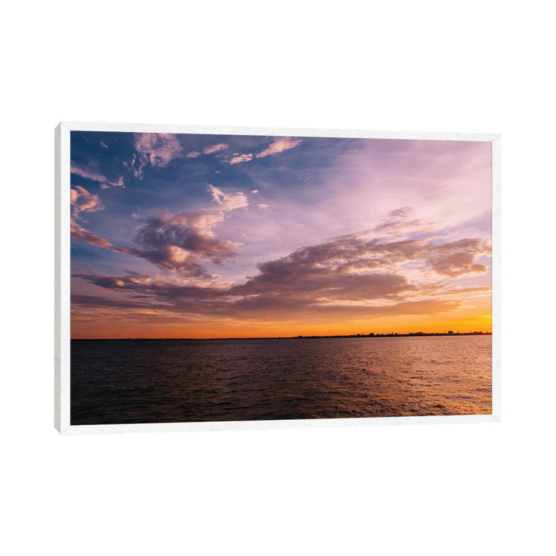 Charleston Sunset VIII by Bethany Young - Print on Canvas, 45.72cm H x 66.04cm W x 3.81cm D, White Framed