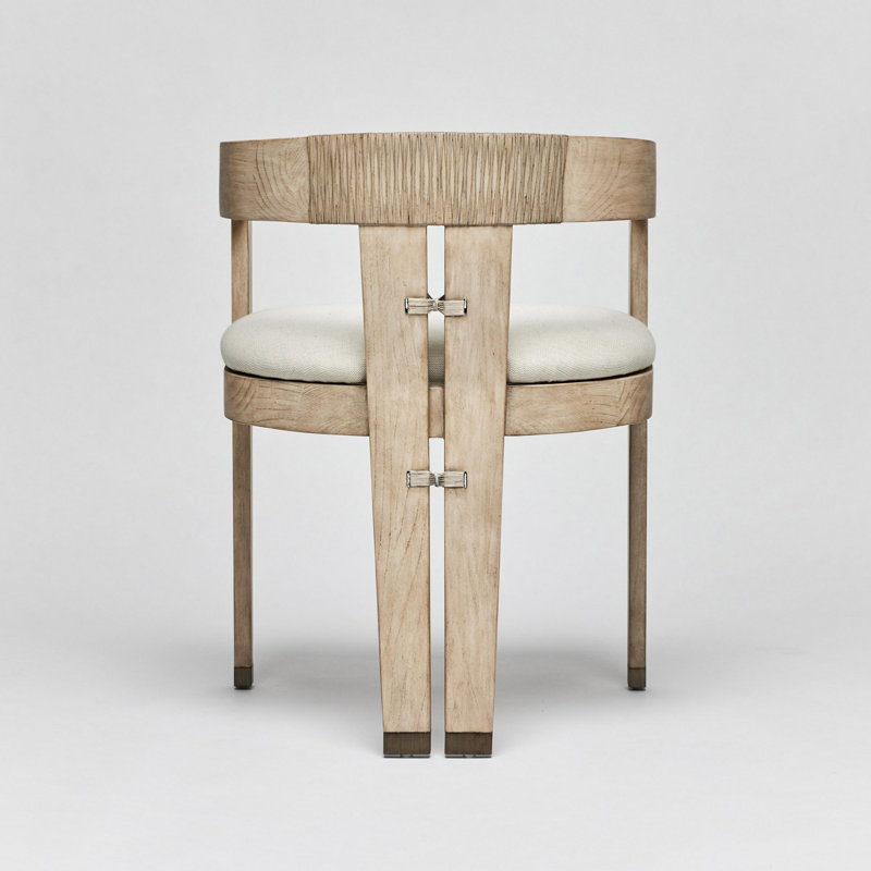Maryl III Upholstered Arm Chair, Washed White, Tint Loop