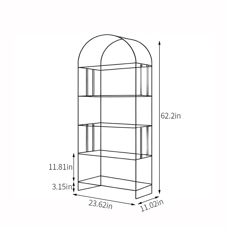 Begley, Transparent, (5 tablettes) H 62,2 po x l 23,62 po x P 11,02 po