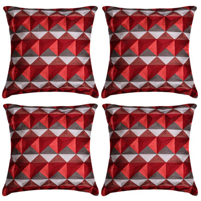 Decozen Set of 4 20x20 Linen Embroidered Throw Pillow Covers for Stylish Christmas Home Decor Gift