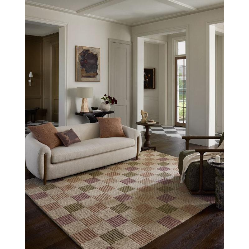 Tapis naturel / multicolore Brigette Romanek Madi, Carré 1 pi 6 po