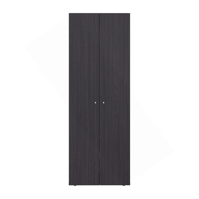 Home 2 Door Closet System, Four Fixed Shelves, Compact Wardrobe For Bedroom Organization, Laundry Room Organization, Utility Room Organization, Freestanding Storage Furniture, Black