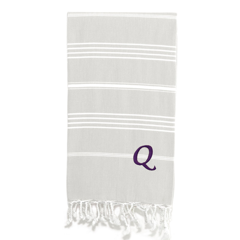 Serviette de plage 100% coton Pestemal Lucky, Crème / Blanc, Q
