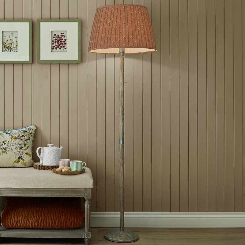 Solensis 164cm Brushed Traditional Floor Lamp, Brown