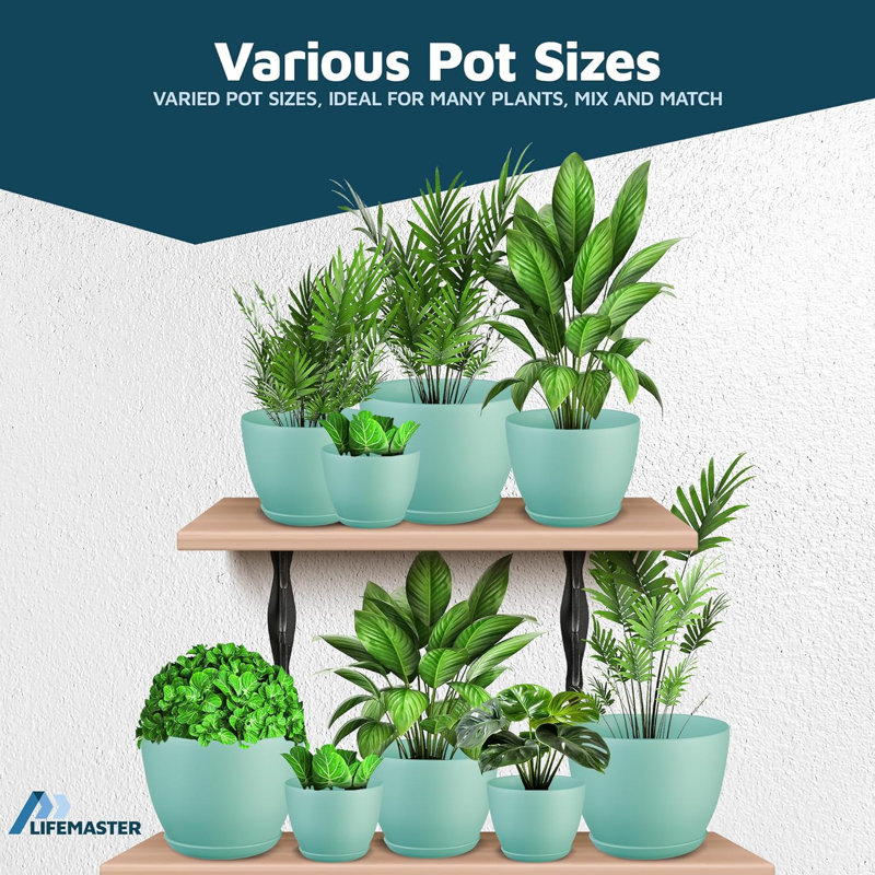 Pots à fleurs avec trous de drainage - Pots légers, durables et peu encombrants pour l'intérieur et l'extérieur - Fonctionnalité polyvalente, conception moderne simple, ensemble de 15 pots à fleurs en plastique