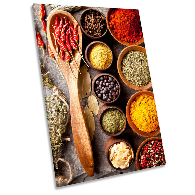 Spoon Spice Herbs Kitchen Picture - Wrapped Canvas Art Prints, 45.7" H x 30.5" W x 2" D