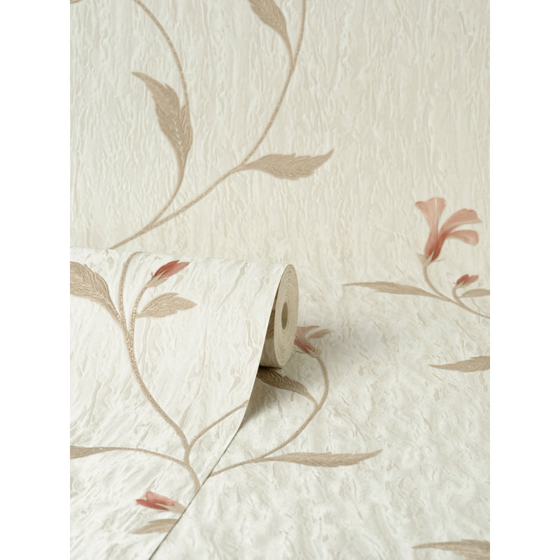 Bellagio Floral Italian Heavyweight Vinyl Wallpaper, Cream