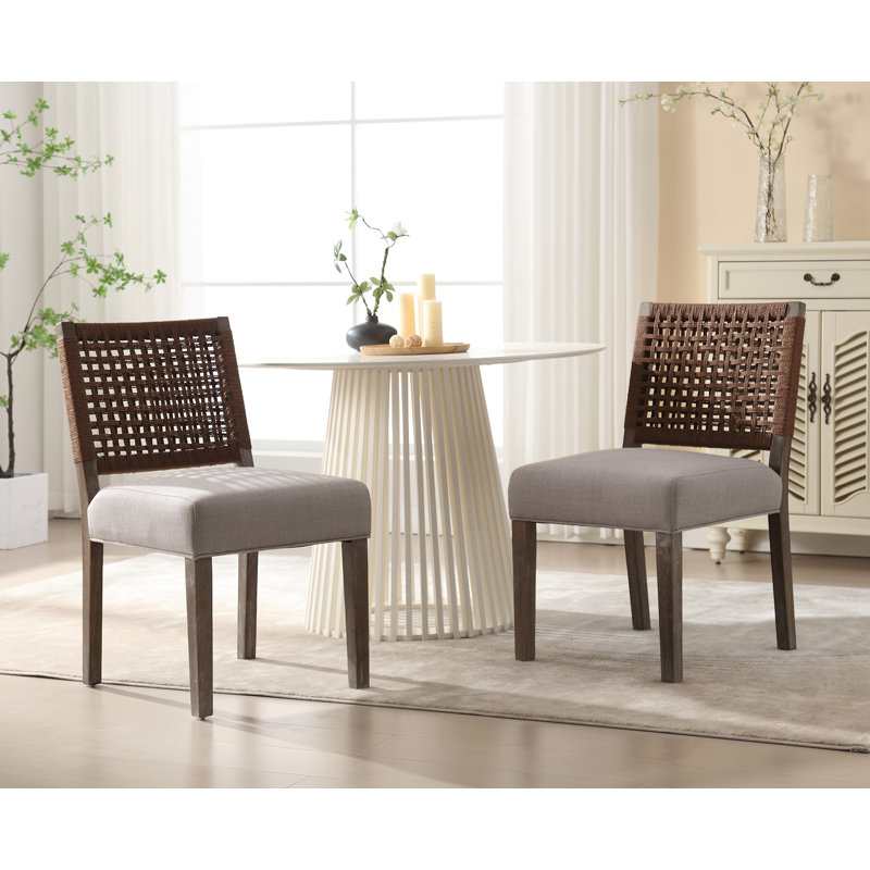Chelce Fabric Solid Back Side Chair, Grey