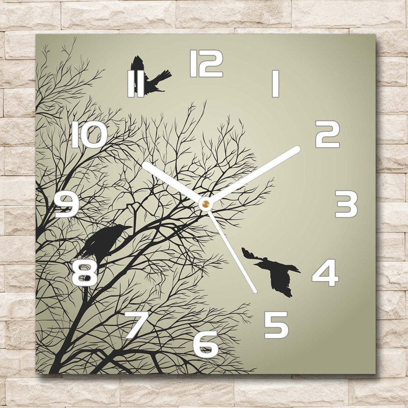 Iestyn Glass Wall Clock, White/Taupe