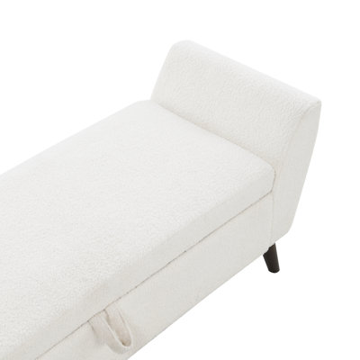 Banc de rangement moderne de 60 po avec pieds en bois Mid-Centruy