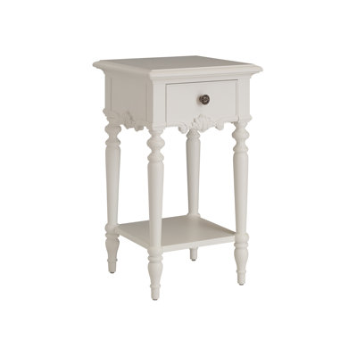 Table de chevet blanche à 1 tiroir Villa Blanca Geona