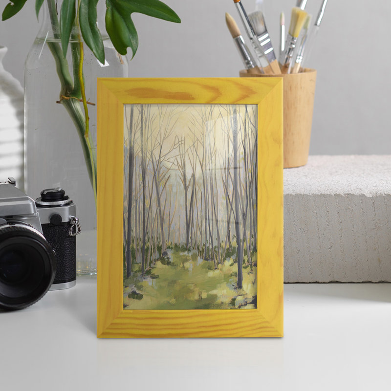 Delicate Forest II - reproduction de cadre photo simple, H 8 po x l 6 po x P 1 po, Jaune