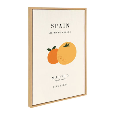 Reproduction d'art sur toile encadrée, "Voyage affiche Espagne" par Chayan Lewis