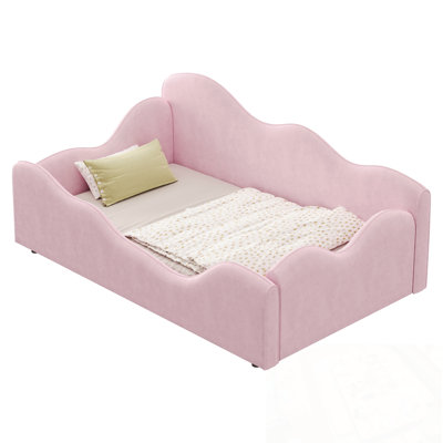 Upholstered Toddler Bed with Safety Guardrails