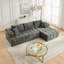 Canapé d'angle à compression de style nuage, canapé en chenille de 274 cm (108 pouces) en forme de L pour la maison-1584614090