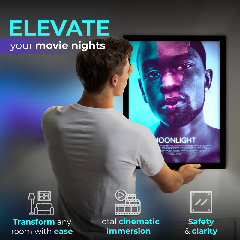 Nexaframe LED Backlit Movie Poster Frame - 18x24 - Black, 18" W x 24" H
