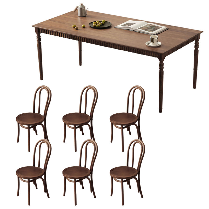 Ensemble de table de salle à manger rectangulaire Vintage, H 29,52 po x L 86,61 po x l 31,49 po