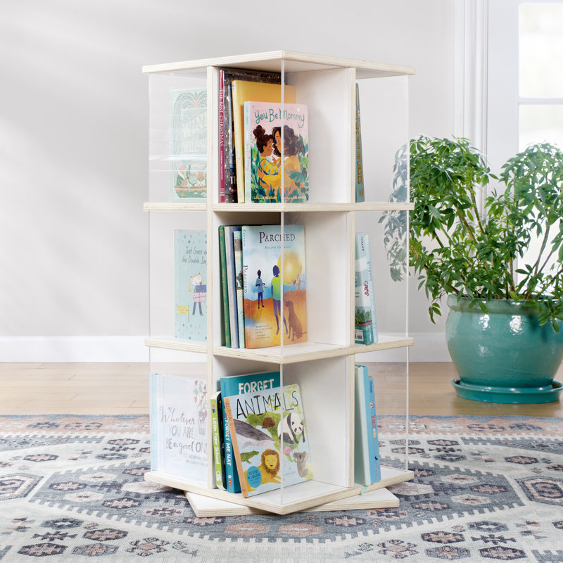 EdQ Essentials Rotating Book Display 3 Tier, White