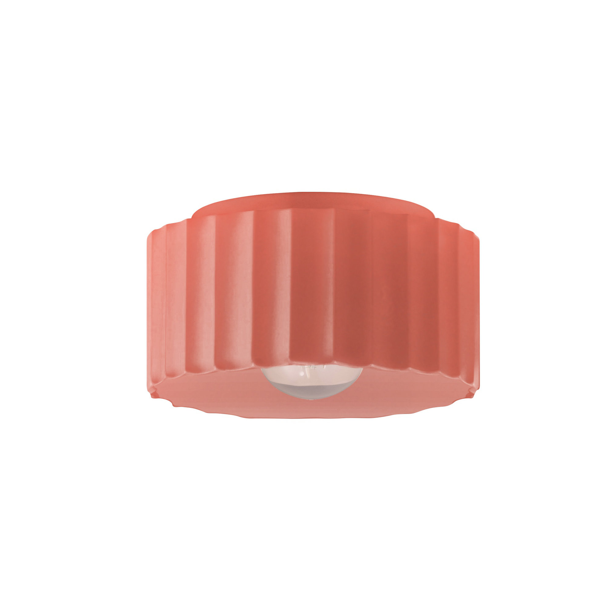 Colgate Single Light Ceramic Flush Mount, 6.5" H x 10" W x 10" D, Gloss Blush