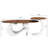 White Nesting Coffee Table Set Of 2, Oral And Round Coffee Table Set, Table For Living Room, Large 47.24'', Small 19.69''-125542226