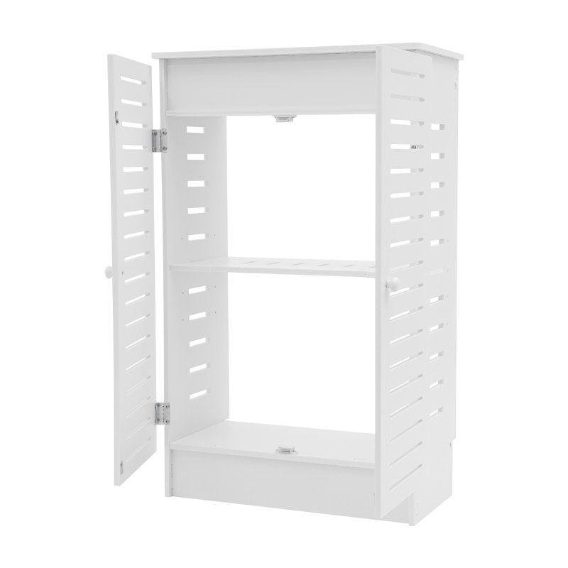 Armoire de rangement sur pied avec tablette réglable, Blanc